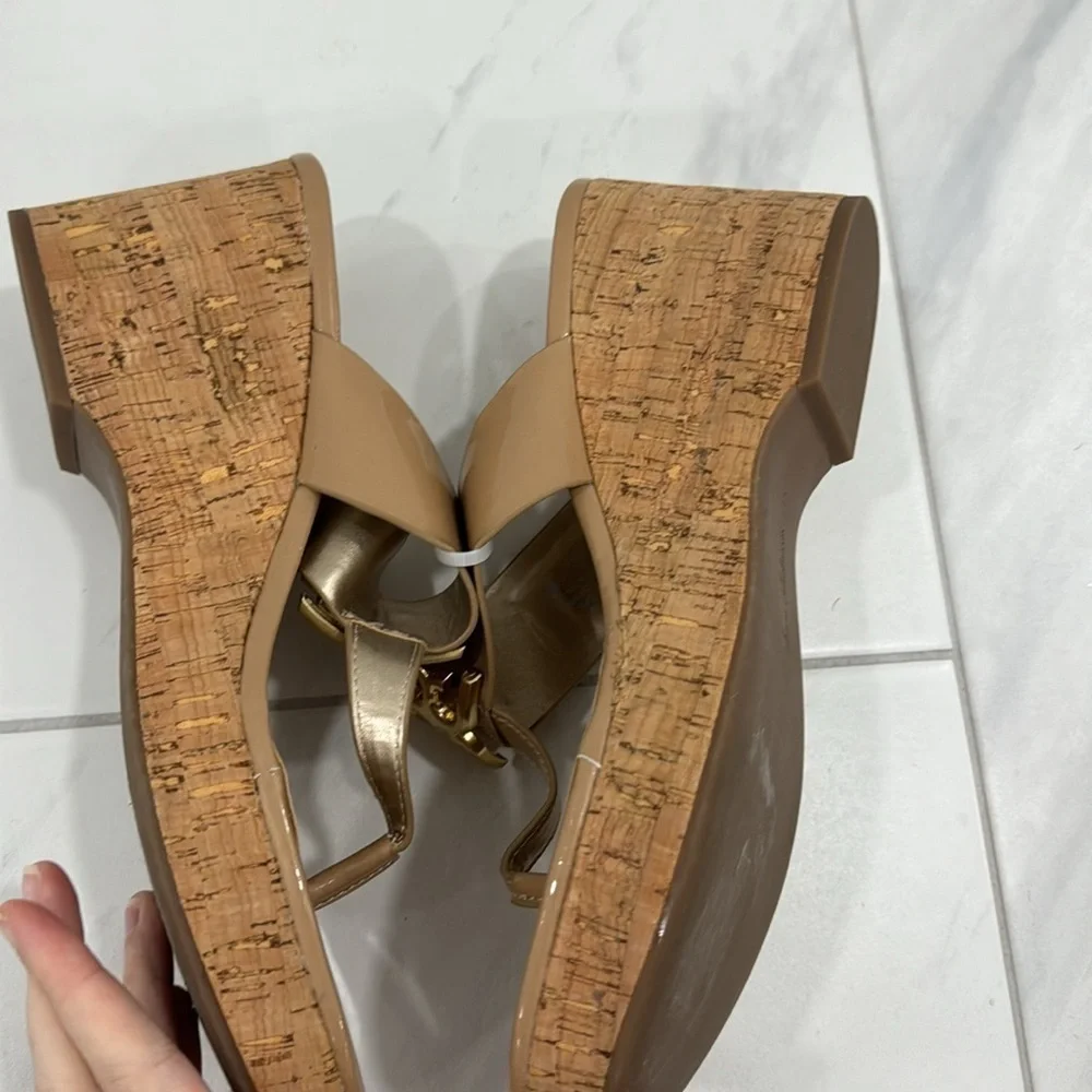 NEW! Sam Edelman Yardlie Emblem Platform Wedge Sandals - Size 10